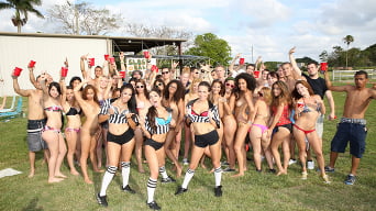 Jamie Valentine in 'Pornstar orgy outside at field day with big tits and big asses'