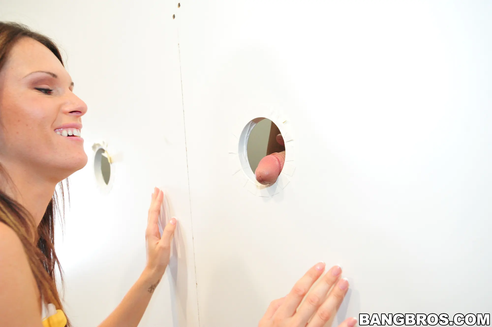 Bangbros 'Gloryhole girl sucks three dicks' starring Jennifer Dark (Photo 36)