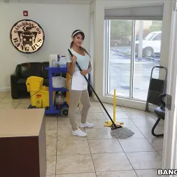 Sophia Leone in 'Bangbros' The new cleaning lady swallows a load! (Thumbnail 1)